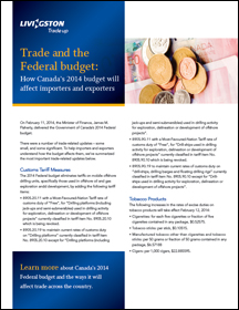 Trade and the Federal budget: How Canada’s 2014 budget will affect importers and exporters
